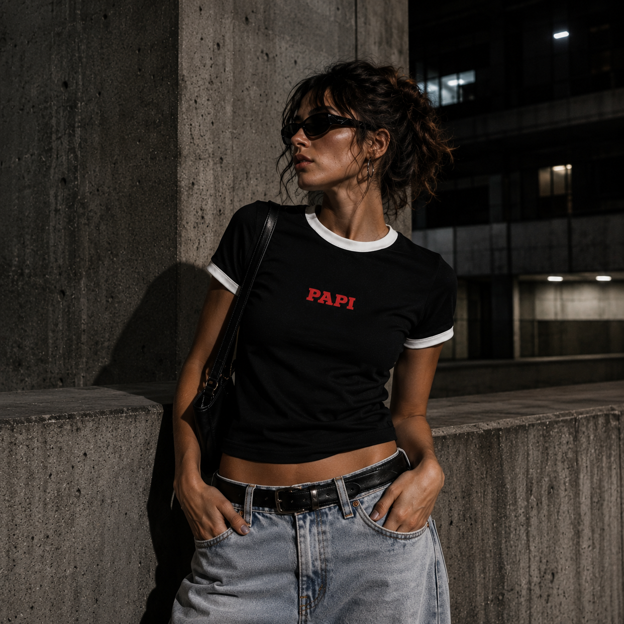 Black Ringer Tee